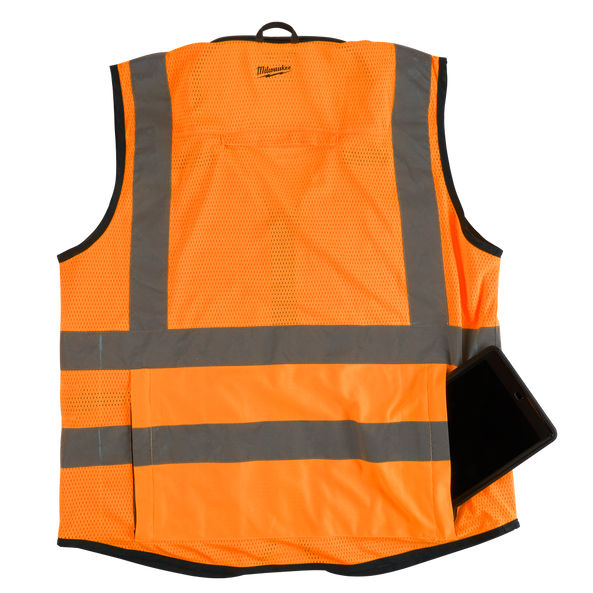 Premium High Visibility Orange Safety Vest - S/M, Orange, hi-res