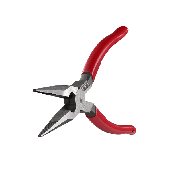USA Made Dipped Grip 203mm (8") Long Nose Pliers, , hi-res