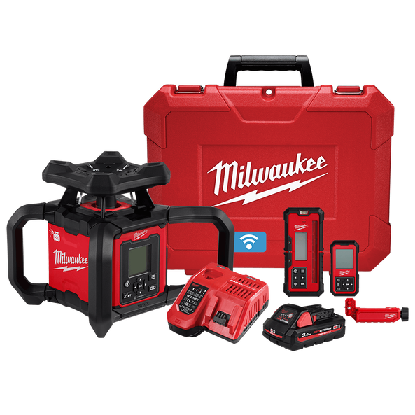 M18™ Dual Grade Rotary Laser 1,220m (4000') Red Kit, , hi-res