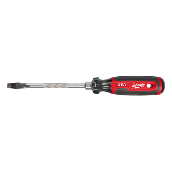 USA Made Cushion Grip Slotted 8mm (5/16") x 152mm Screwdriver, , hi-res
