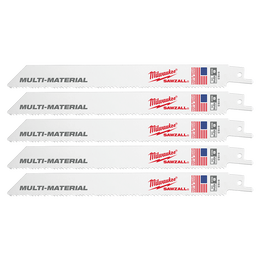 SAWZALL&trade; Thin Kerf Multi-Material 200mm 8" 10/14TPI Blade 5 Pack