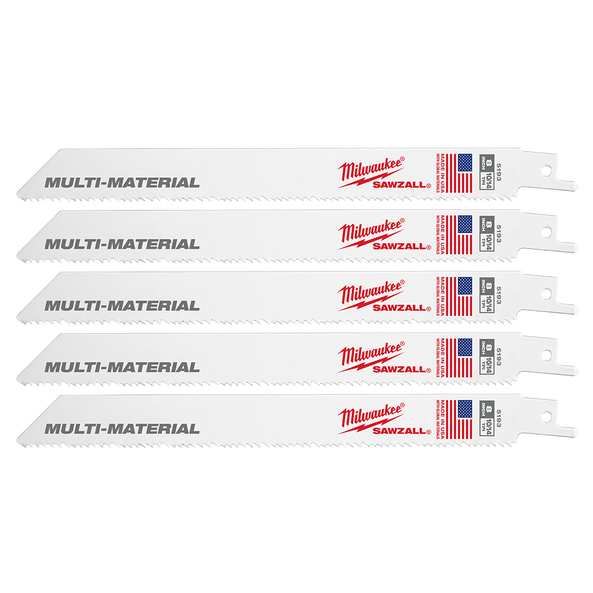 SAWZALL&trade; Thin Kerf Multi-Material 200mm 8" 10/14TPI Blade 5 Pack, , hi-res