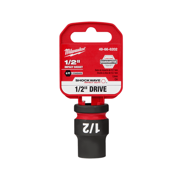 SHOCKWAVE&trade; 1/2" Drive 1/2" Standard 6 Point Impact Socket, , hi-res
