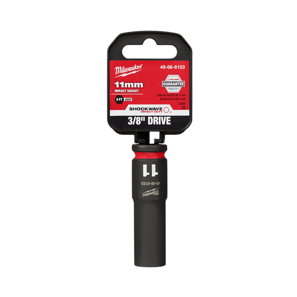 SHOCKWAVE&trade; 3/8" Drive 11mm Deep 6 Point Impact Socket, , hi-res