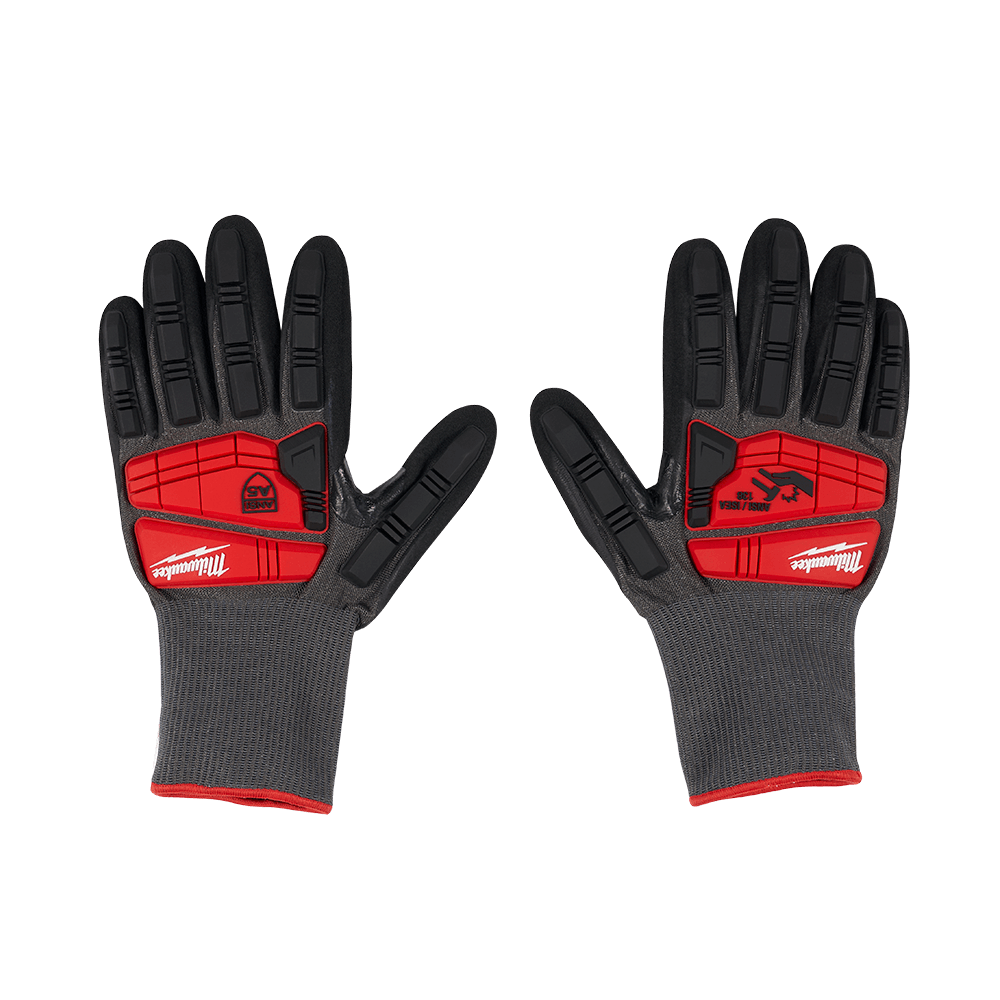 Impact Protection Cut Level 5 Work Gloves - XL Goatskin Leather With TPR Guard