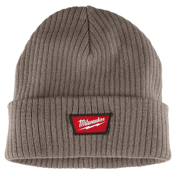 Rib-Knit Cuffed Beanie Brown, Brown, hi-res