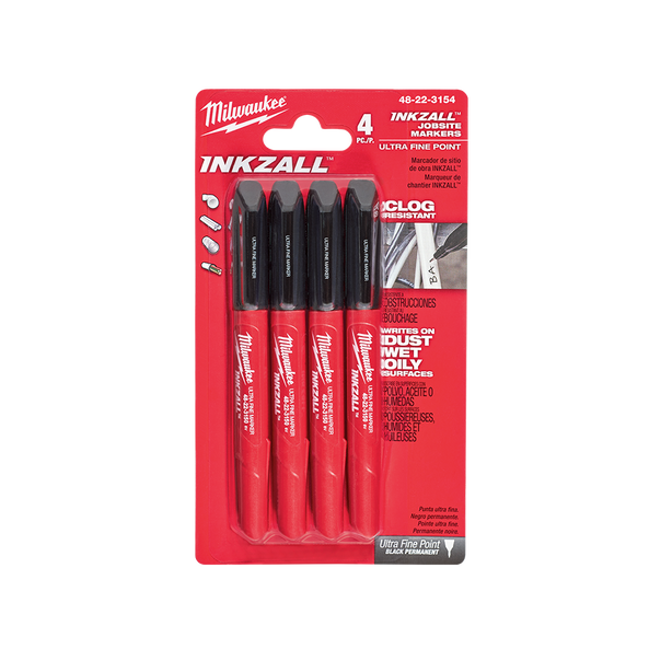 INKZALK® Black Ultra Fine Point Markers (4 Pk)