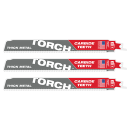 SAWZALL&trade; The TORCH&trade; with Carbide Teeth 230mm 9" 8TPI Blade 3 Pack, , hi-res