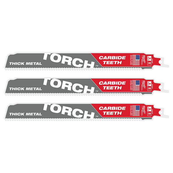 SAWZALL&trade; The TORCH&trade; with Carbide Teeth 230mm 9" 8TPI Blade 3 Pack, , hi-res