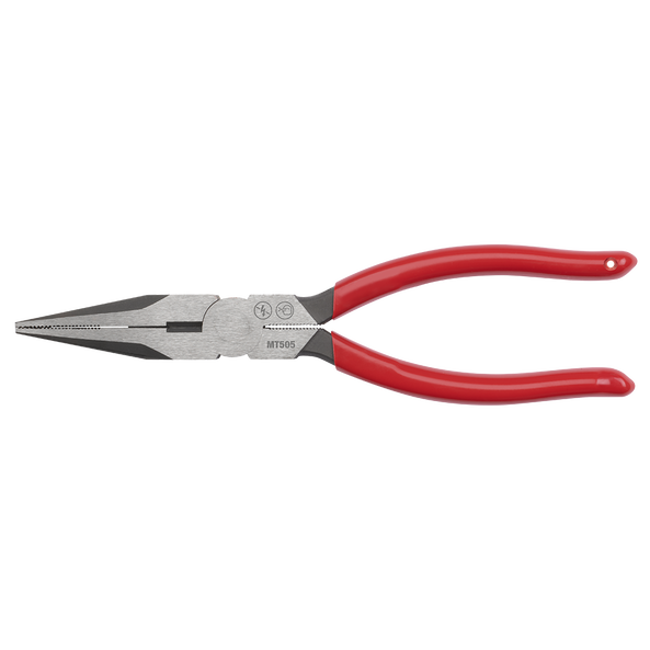 USA Made Dipped Grip 203mm (8") Long Nose Pliers, , hi-res