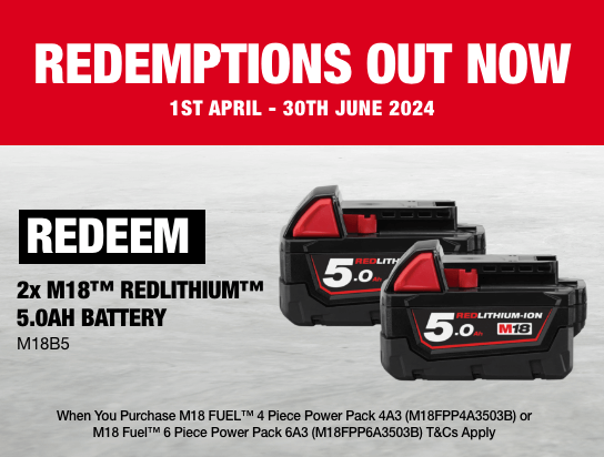 Milwaukee Redemptions - 1st April - 30th June 2024
