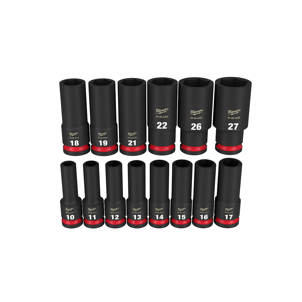 SHOCKWAVE™ 1/2" Drive 14PC Metric Deep 6 Point Impact Socket Set