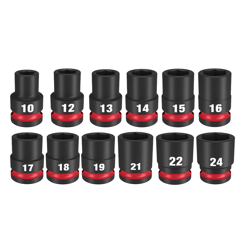SHOCKWAVE&trade; 1/2" Drive 12PC Metric Standard 6 Point Impact Socket Set