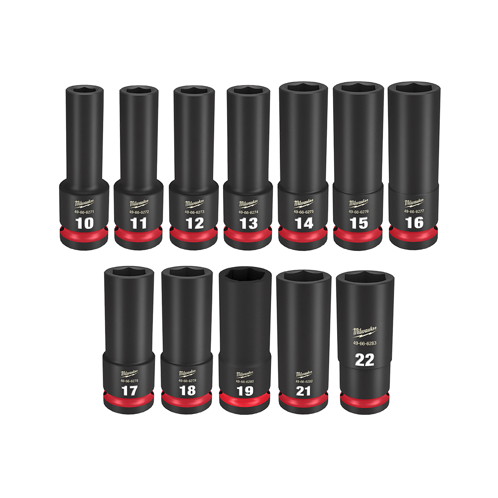 SHOCKWAVE™ 1/2" Drive 12PC Metric Deep 6 Point Impact Socket Set