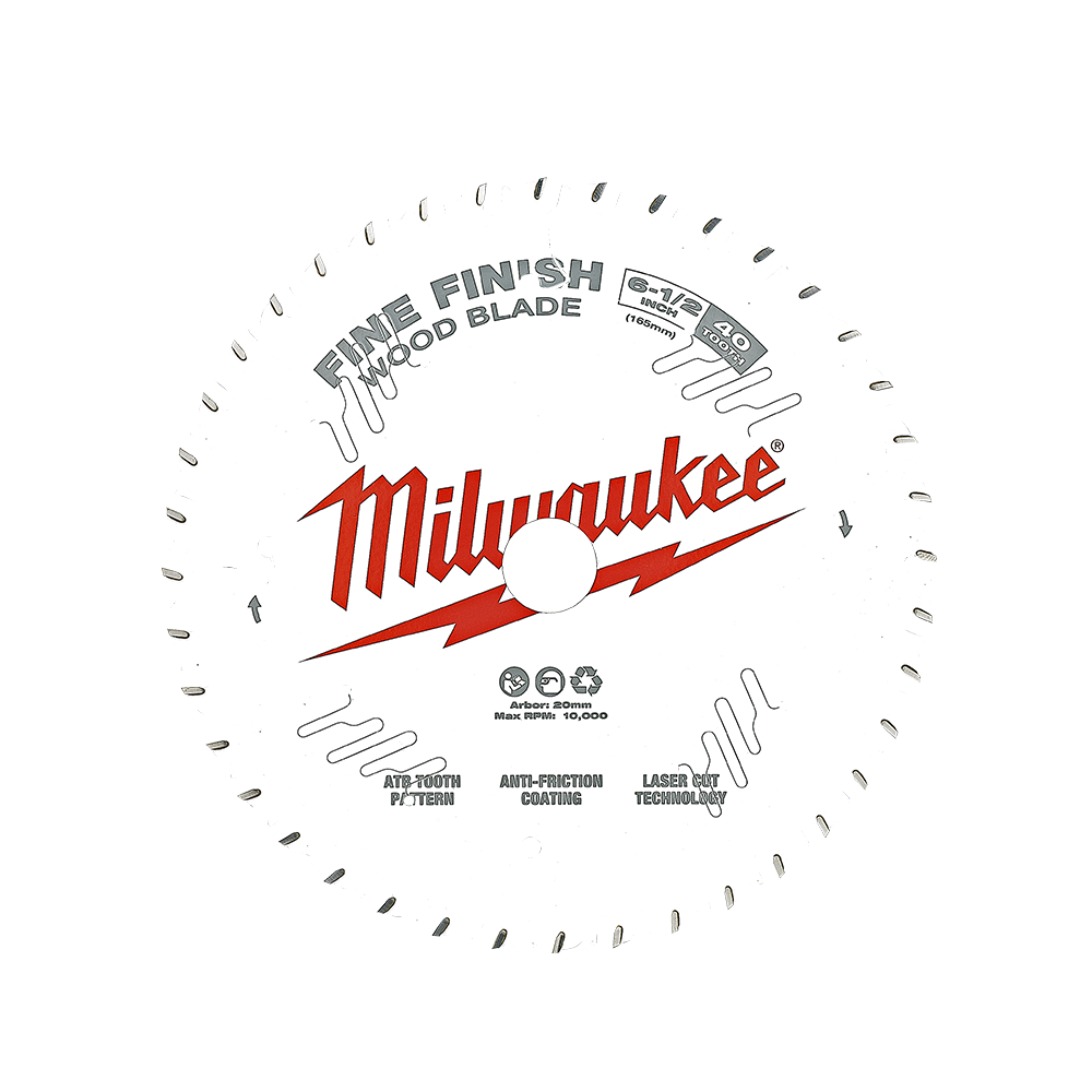 165mm (6-1/2") 40T Wood Circular Saw Blade Fine Finish