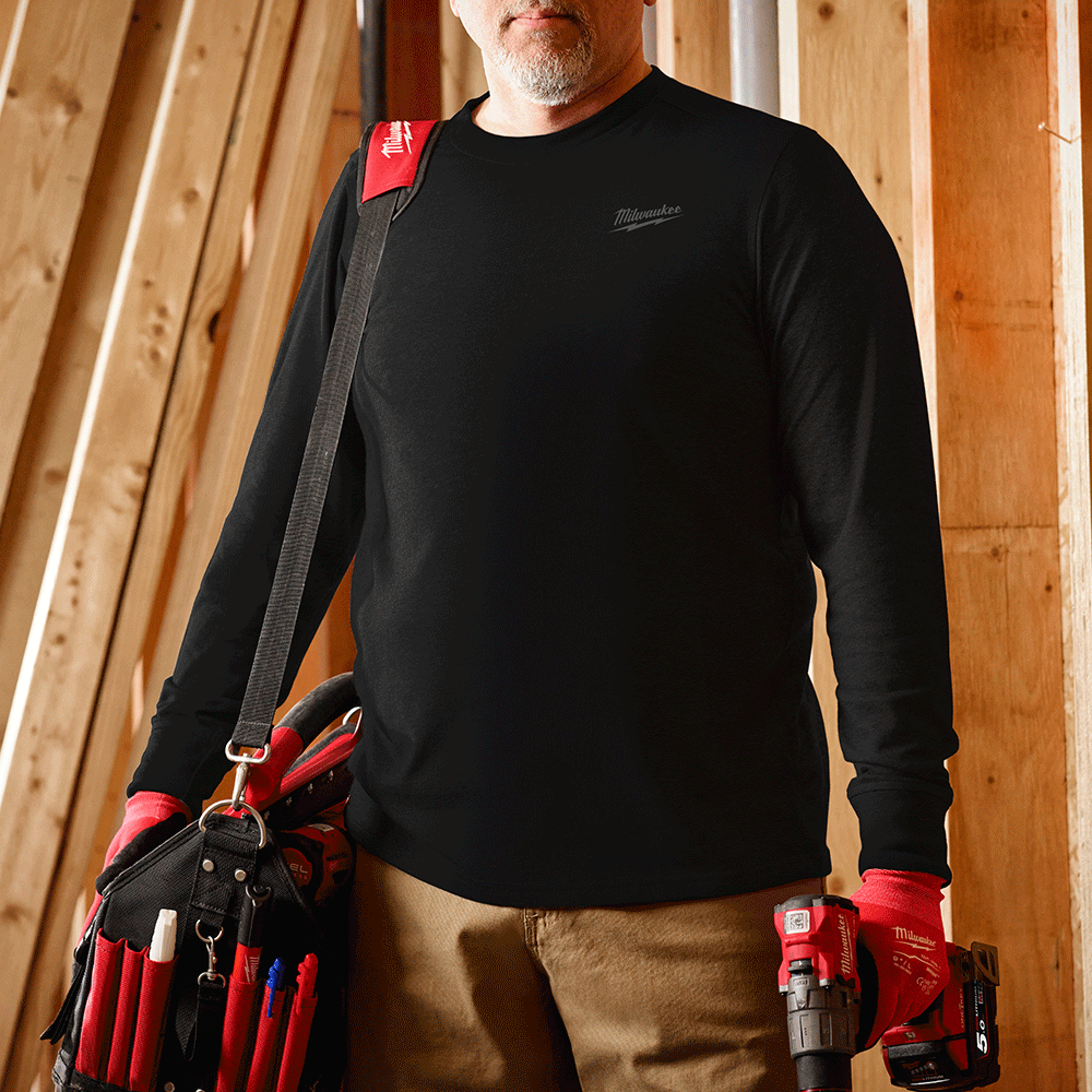 Milwaukee Hybrid Work Tee Long Sleeve Black 604B Milwaukee Tool Australia